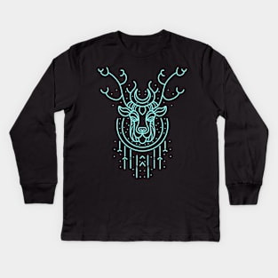 neon deer Kids Long Sleeve T-Shirt